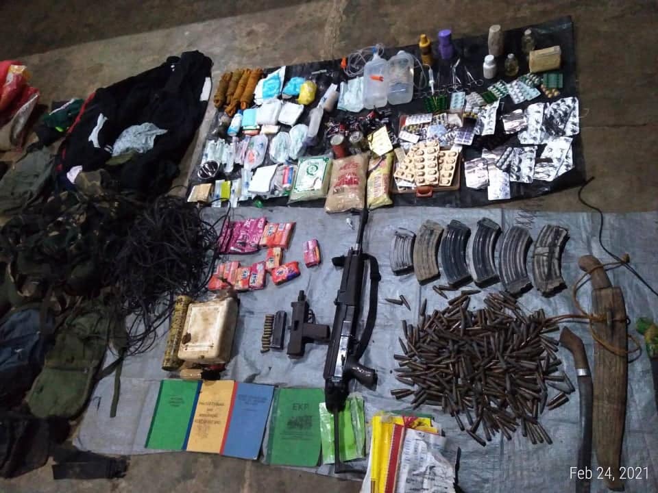 FEb 28 DXKS news-ARMY RECOVERS FIREARMS & LAND MINES AFTER CLASH WITH NPA TERRORISTS1