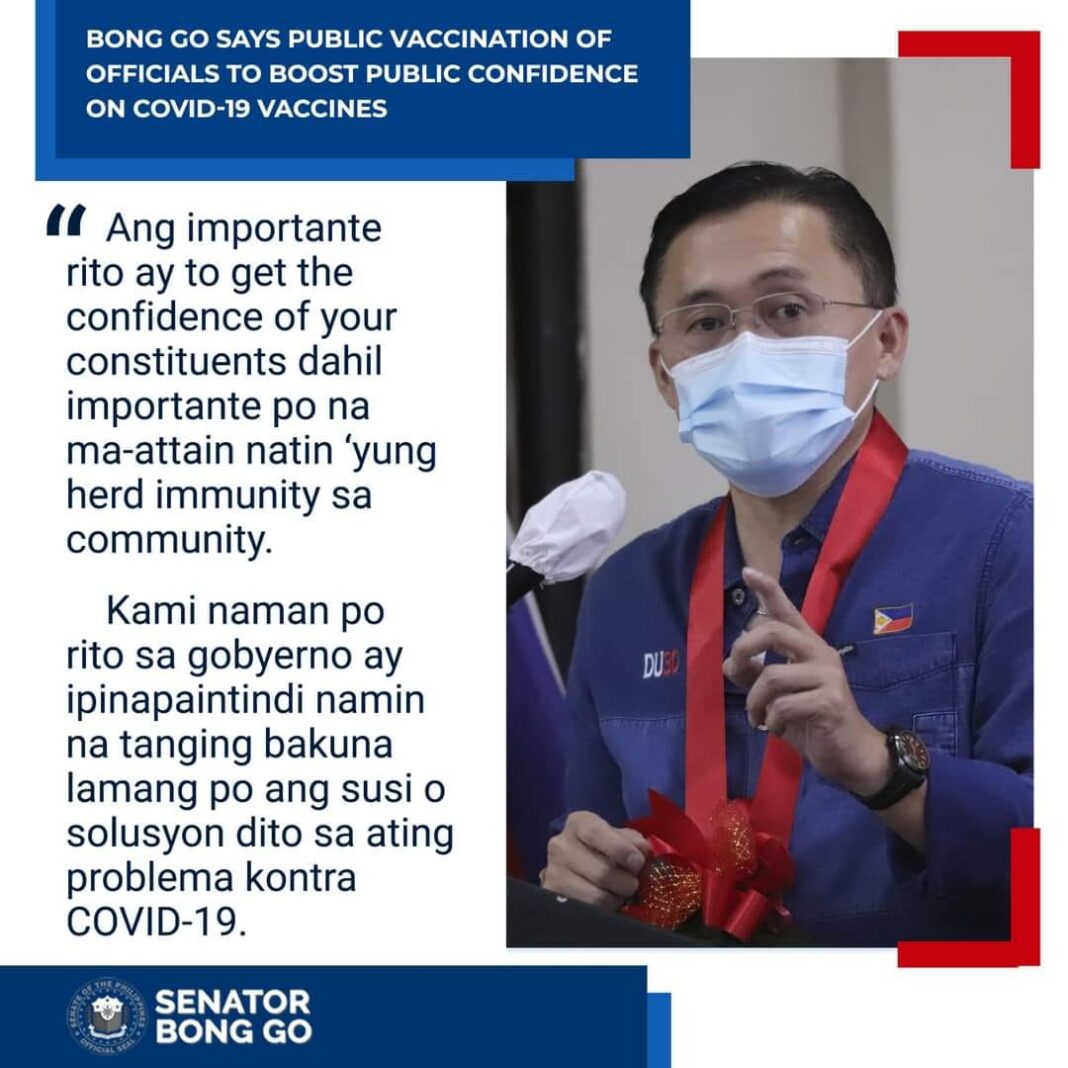 March 6 DXKS news-BONG GO SAYS PUBLIC VACCINATION OF OFFICIALS TO BOOST PUBLIC CONFIDENCE ON COVID-19 VACCINES