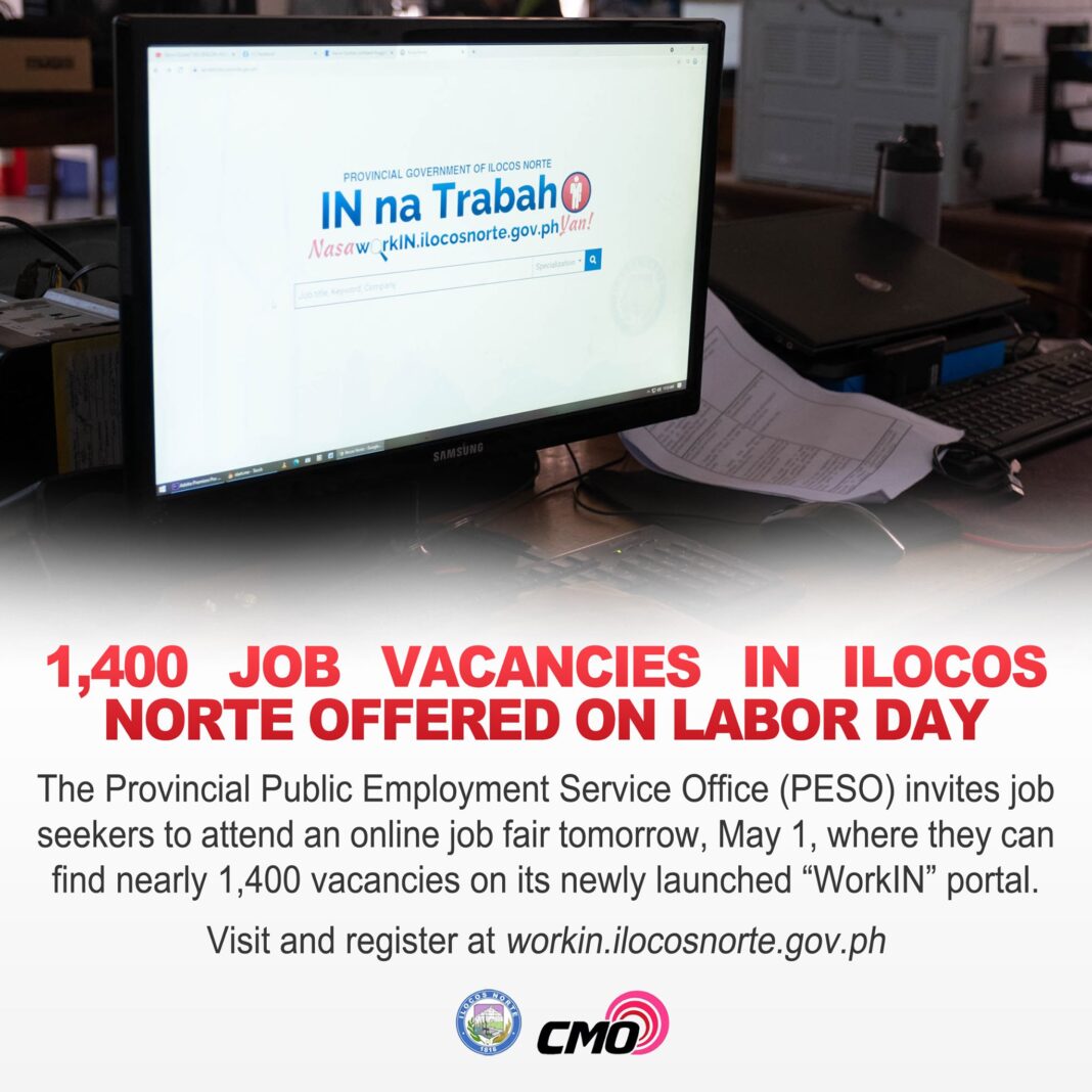 1,400 JOB VACANCIES IN ILOCOS NORTE OFFERED ON LABOR DAY