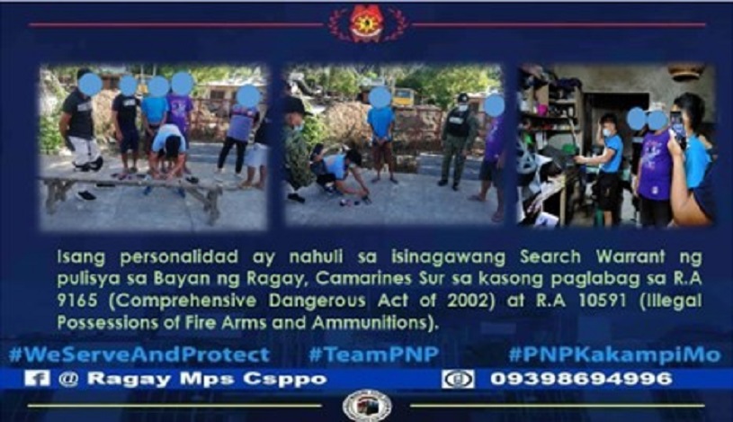 Lalaki Arestado Matapos Mahulihan Ng Illegal Na Droga At Baril Sa Ragay, Cam Sur