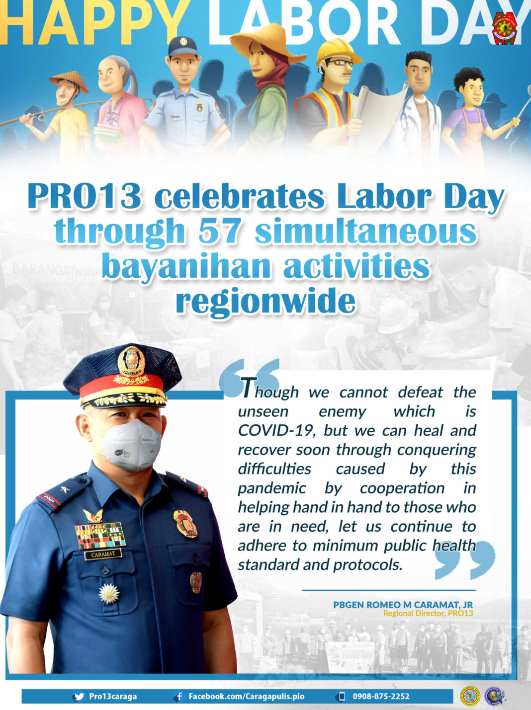 May 03 DXKS news-PRO13 celebrates Labor Day through 57 simultaneous Bayanihan activities regionwide
