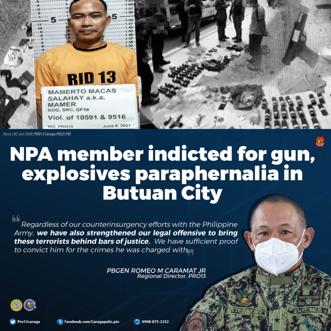 June 12 DXKS news-NPA member indicted for gun, explosives paraphernalia in Butuan City