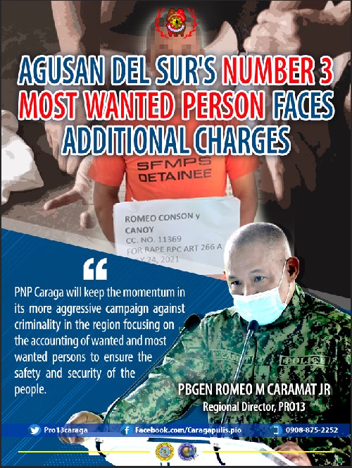 july 31 DXKS news-Agusan del Sur's Number 3 Most Wanted Person faces additional charges