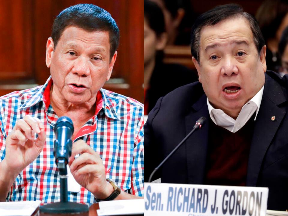 Duterte won’t ease up on Gordon as Blue Ribbon inquiry rolls on