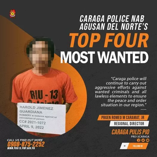 April 18 DXKS news-Caraga police nab Agusan del Norte's top four most wanted
