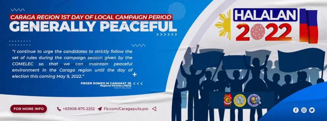 April 3 DXKS news-Caraga Region 1st day of Local Campaign Period generally peaceful