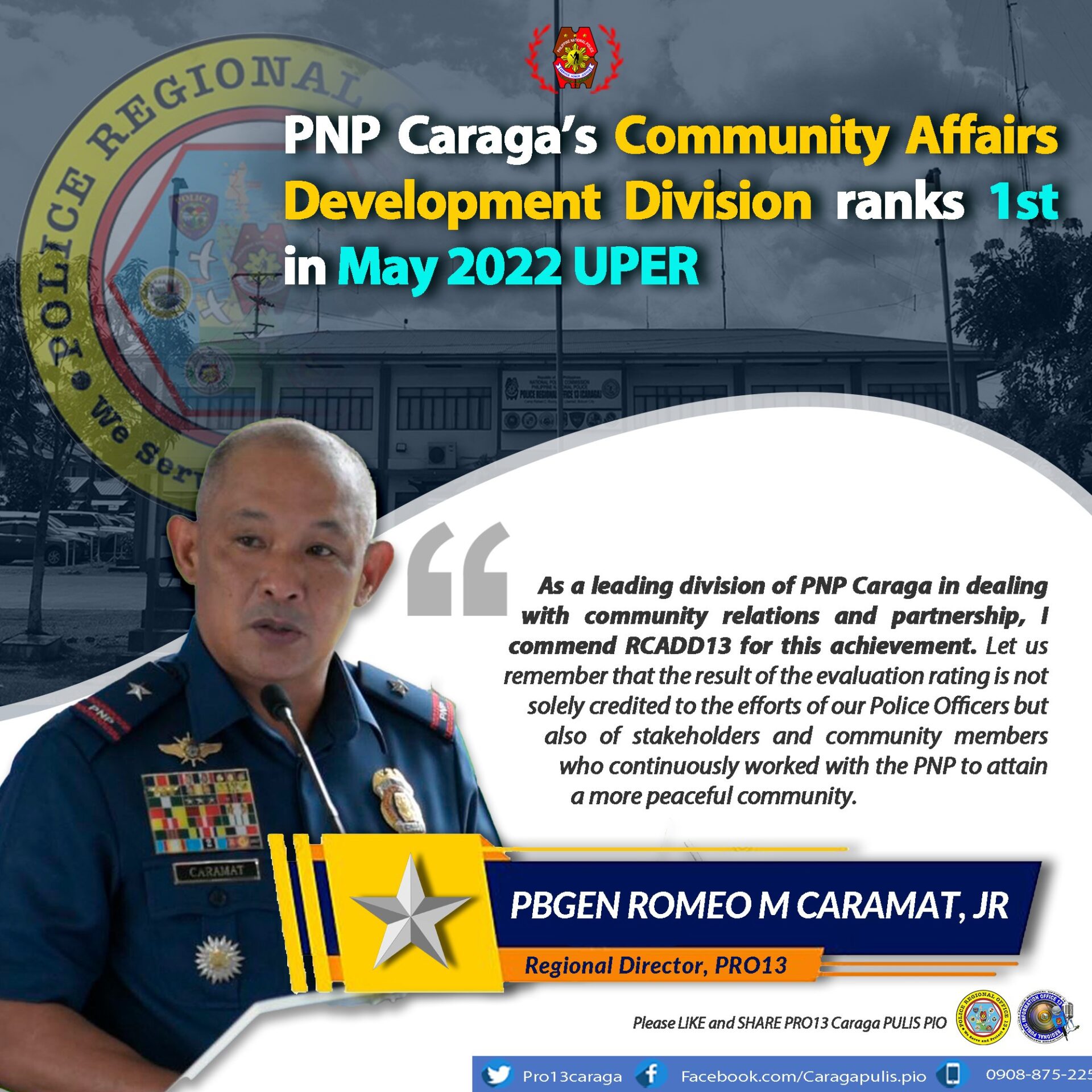 Surigao: PNP Caraga’s Community Affairs Development Division ranks 1st ...