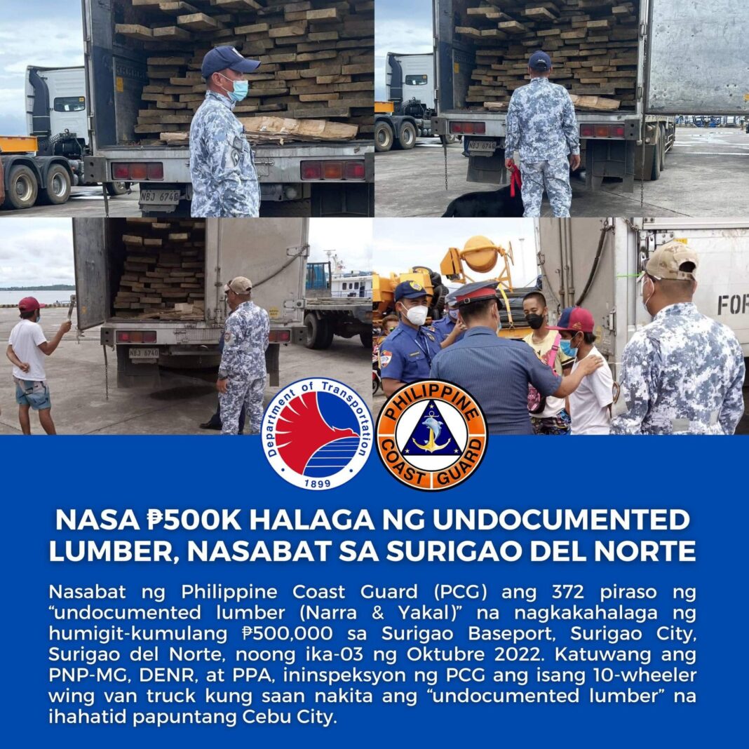 oct. 16 DXKS news-HALF MILLION KANTIDAD SA ILLEGAL LUMBER NASAKPAN SA PHILIPPINE COAST GUARD