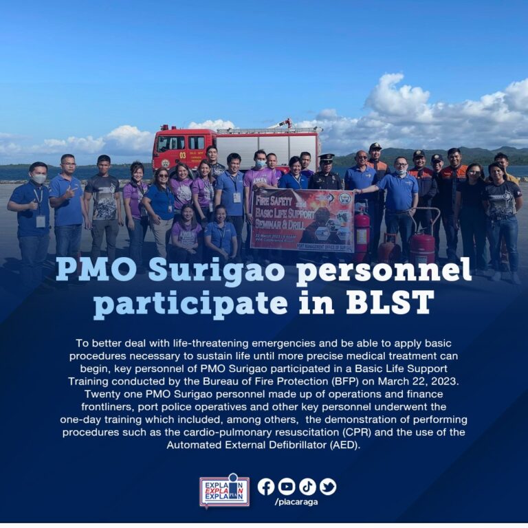 BFP Conducts Basic Life Support Training to PMO Surigao Personnel