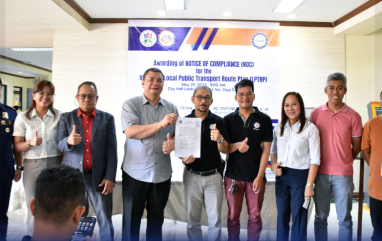 Iriga: Awarding of Notice of Compliance (NOC) for the city local public transport route plan