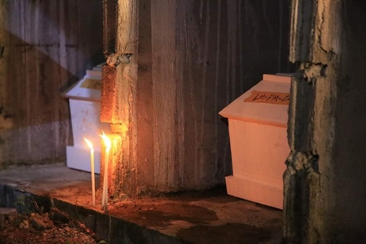 landslide victims temporarily buried