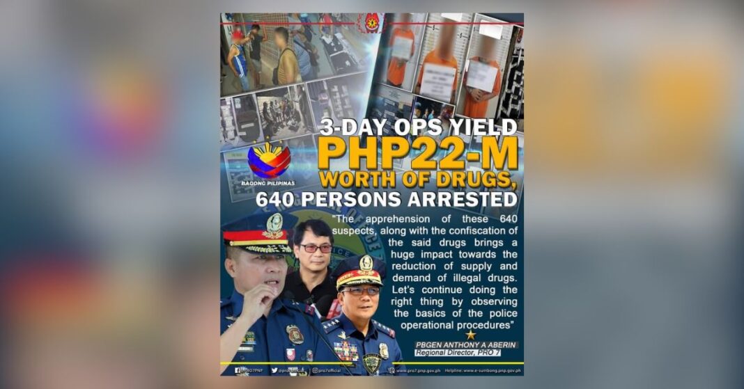 640 persons arrested