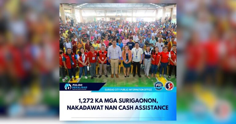1,272 ka mga benepisyaryo nan AICS sa Surigao City, nakadawat ug tag 3,000 ka pesos