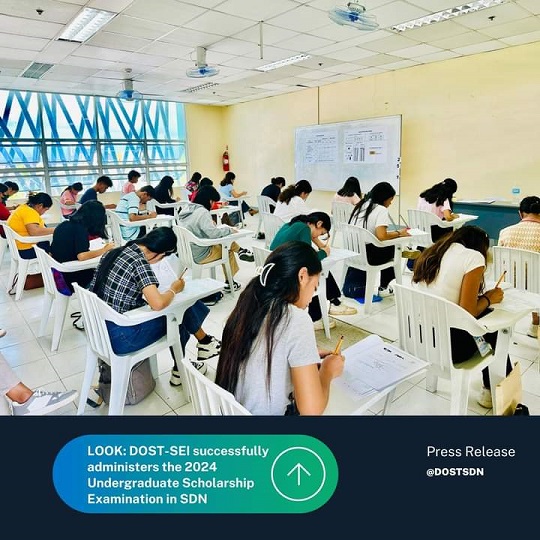 Surigao del Norte State University undergrads take scholarship exam of DOST-SEI