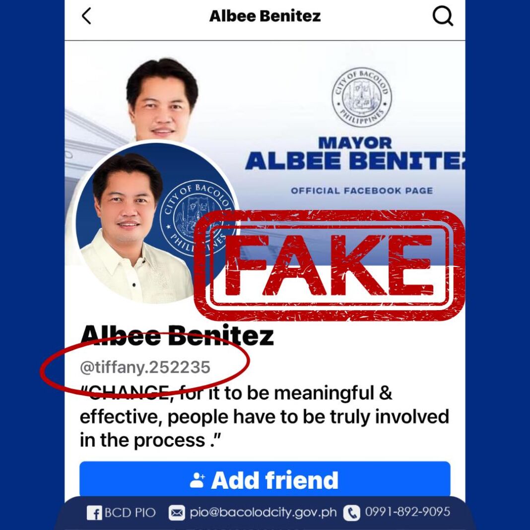 Fake Account of Mayor Albee Benitez