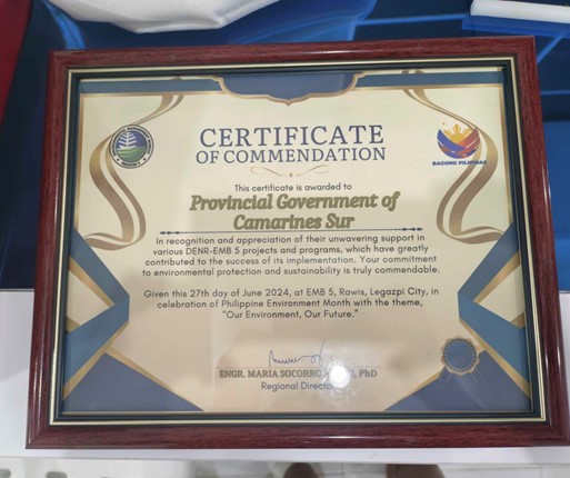 Camarines Sur recognized for its commitment to environmental protection and sustainability