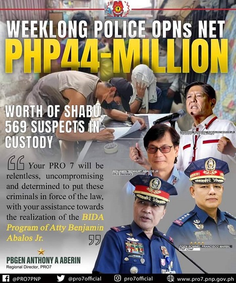 PhP44,782,284.00, standard nga presyo sa drugas, uban sa nasakmit nga uban pang drug paraphernalia
