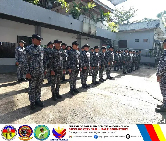 47 personnel of BJMP Dipolog City Jail Male Dormitory undergoes Accounting of Personnel and Rank Inspection