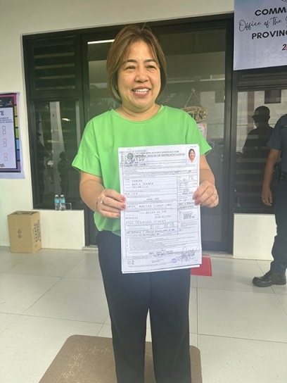 Davao de Oro Congressman Maricar Zamora, pormal na miduso saiyaha Certificate of Candidacy