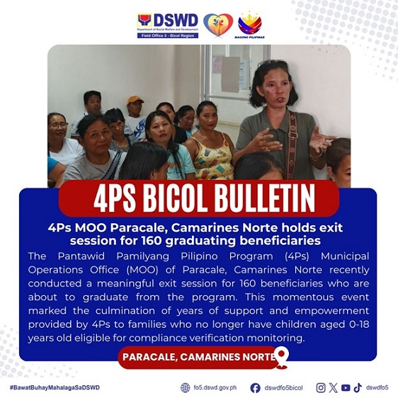 Exit session for 160 beneficiaries of 4PS MOO Paracle