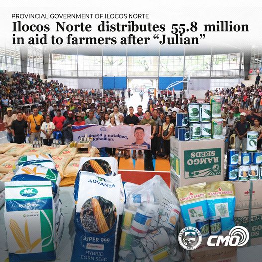 Ilocos Norte distributes 55.8 million in aid to farmers after TD Julian