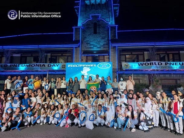 Zambo city hall lights up blue for World Pneumonia Day