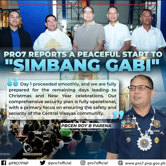 PRO-7 nihulagway nga hapsay ug malinawon ang pagsugod sa Simbang Gabi tibuok Central Visayas