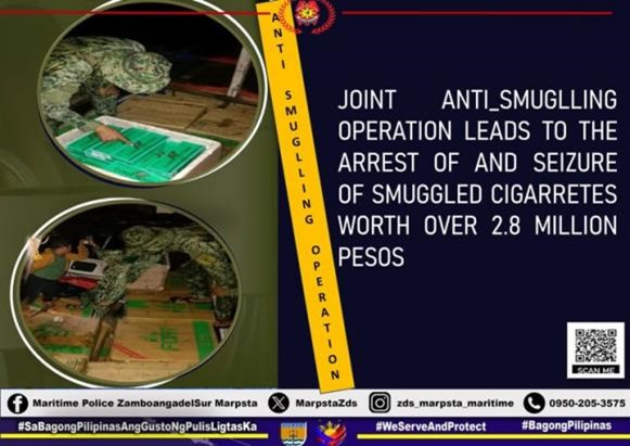 Policia ya aresta 2 personas, ya confisca P2.8 millones smuggled cigarillo