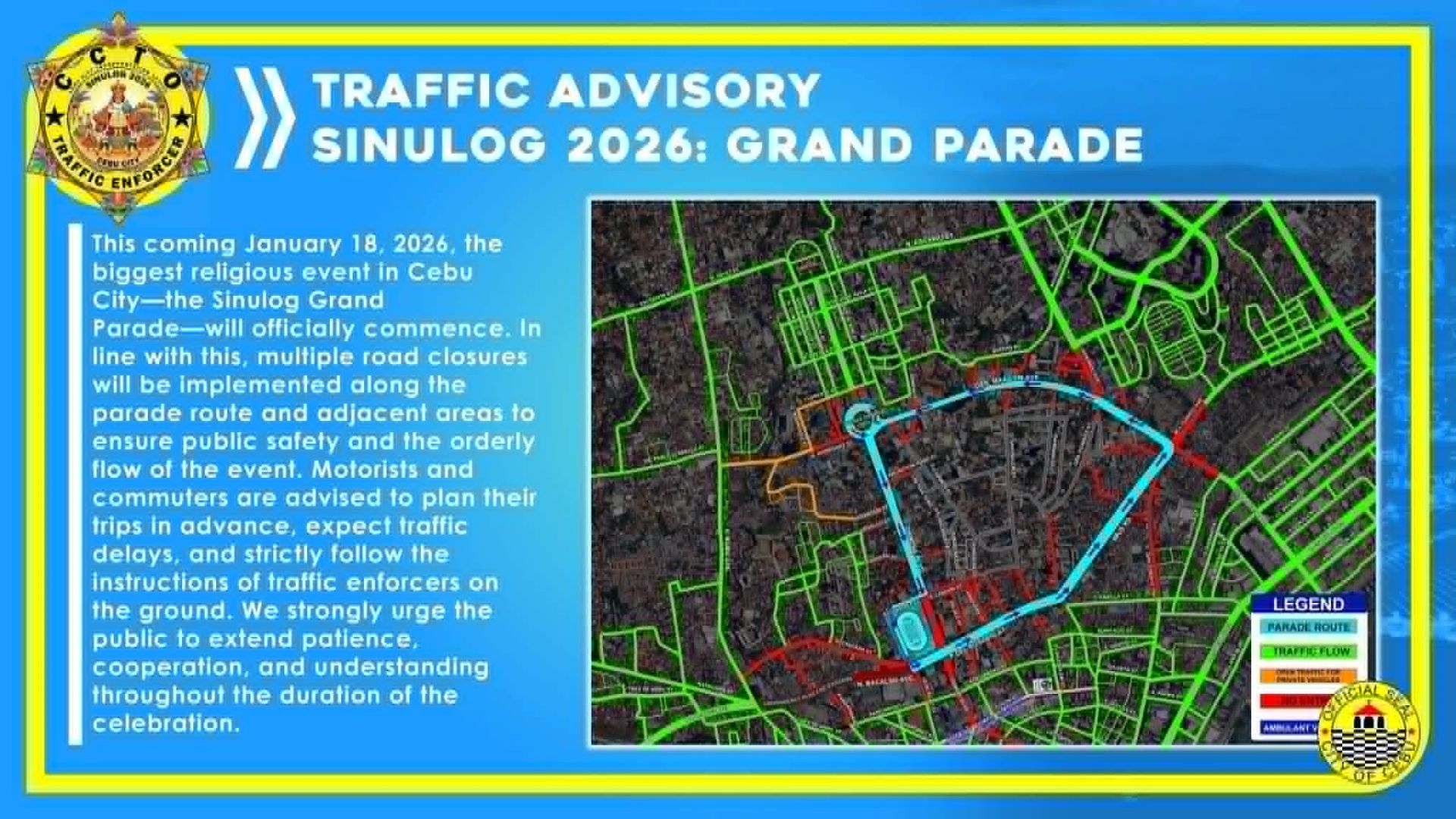 CEBU TRAFFIC ADVISORY PARA SA SINULOG 2026 GRAND PARADE Radio Download 34 1920x1080 